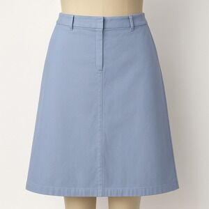 Vtg Allen USA Light Blue Cotton Knee Length Skirt 6 S Y2K Coquette Twee Preppy